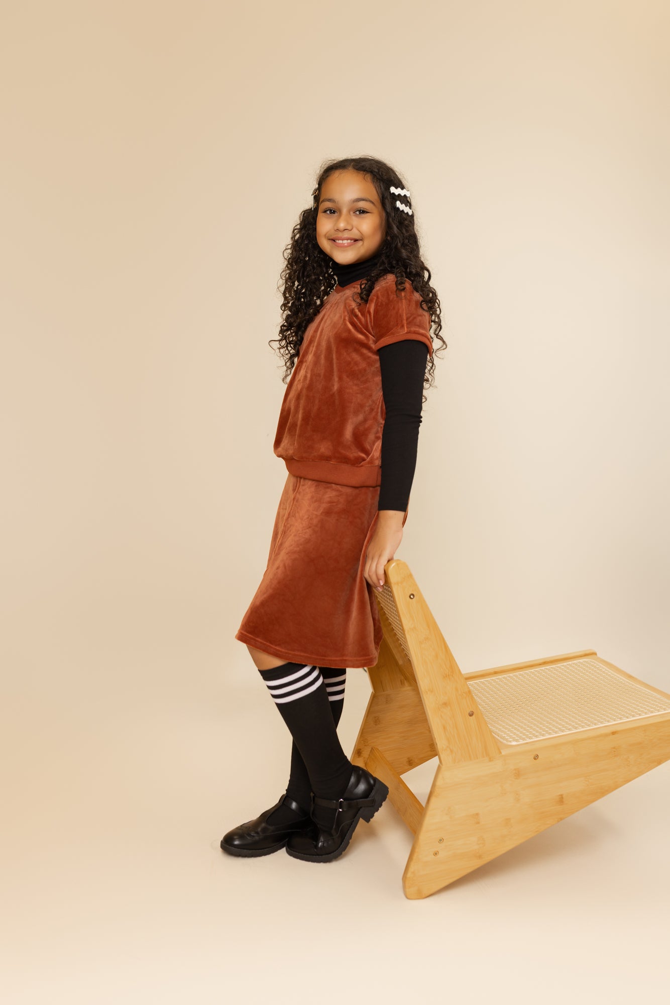 Velour Camp Skirt - Rust