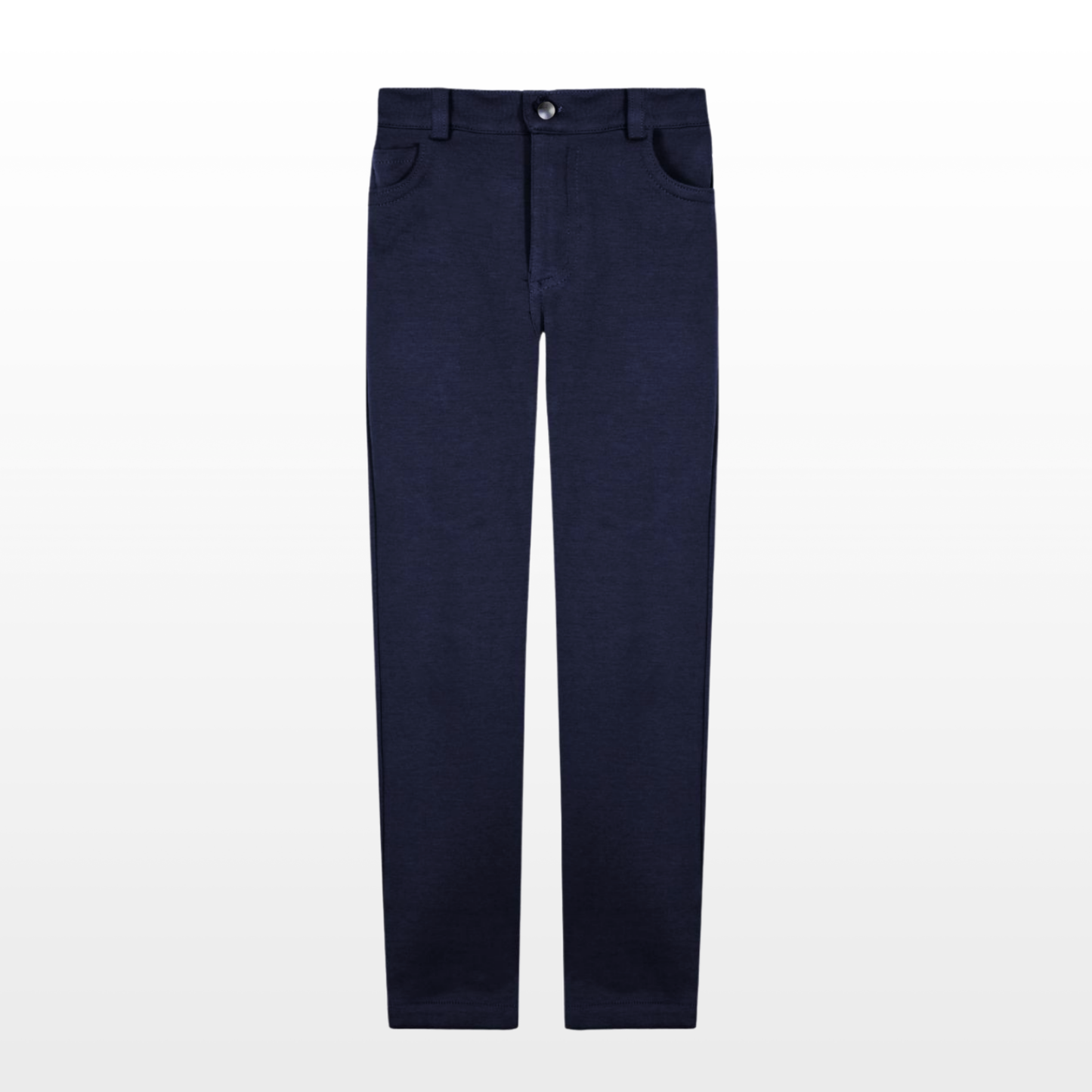 Softest Cotton Pants with Snap Opening - Navy