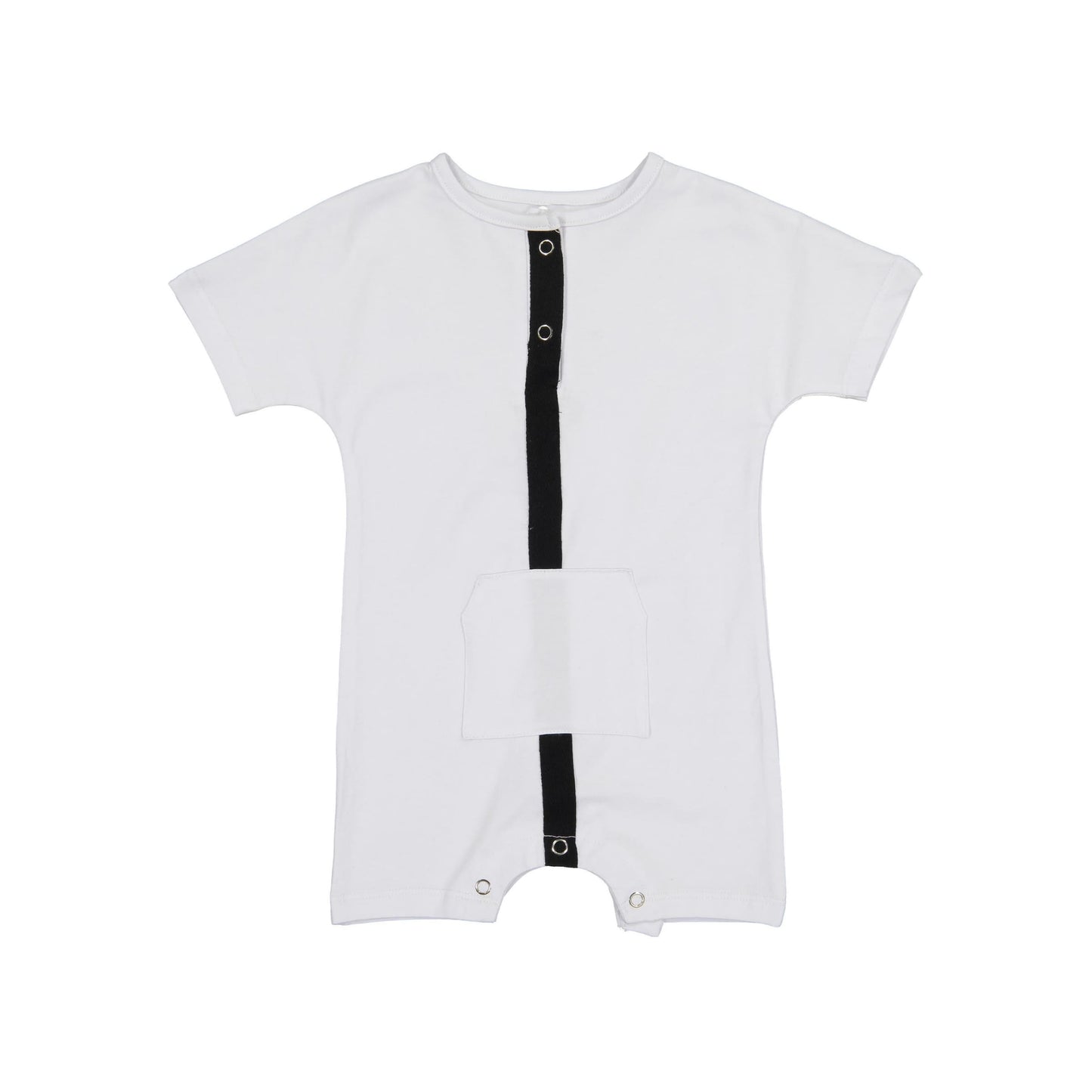 Stripe and Pocket Romper- White
