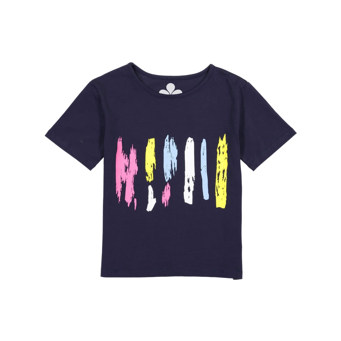 Paint Stroke Short Sleeve Boys T-Shirt- Navy