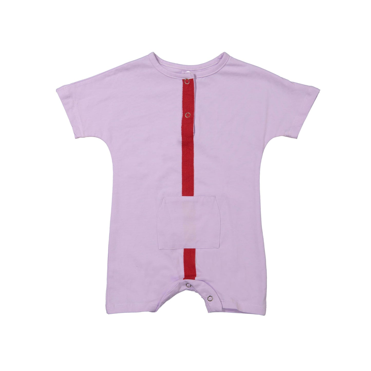 Stripe and Pocket Romper- Lavender