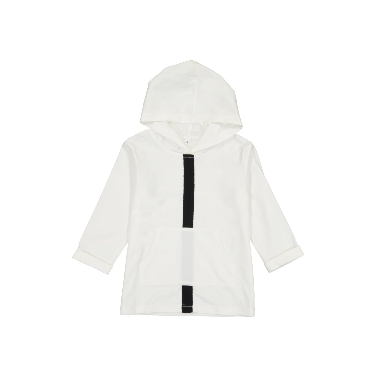 Stripe and Pocket Hoodie- White