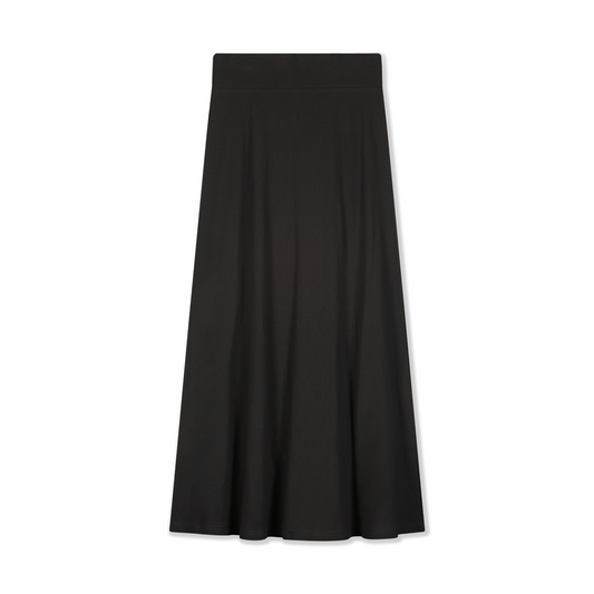 Ribbed Camp Skirt Maxi Women- Black