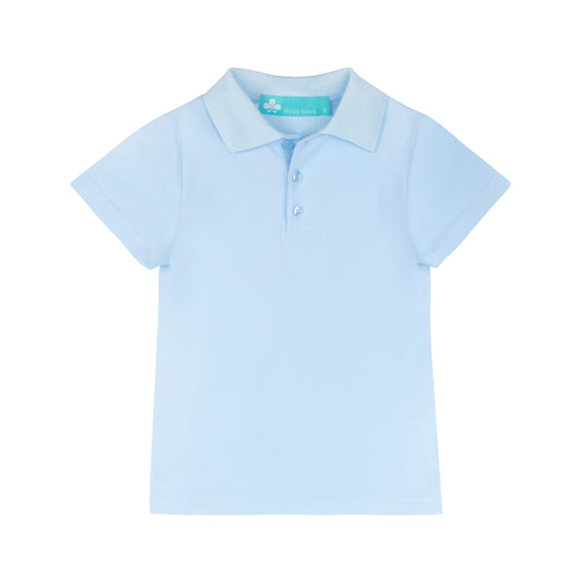 Kids Polo Short Sleeve T-shirt- Pale Blue