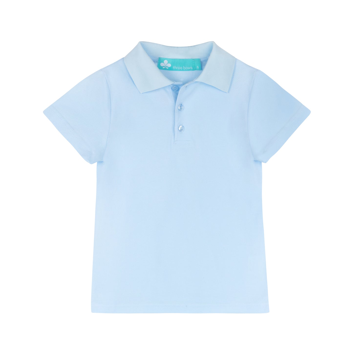 Kids Polo Short Sleeve T-shirt- Pale Blue
