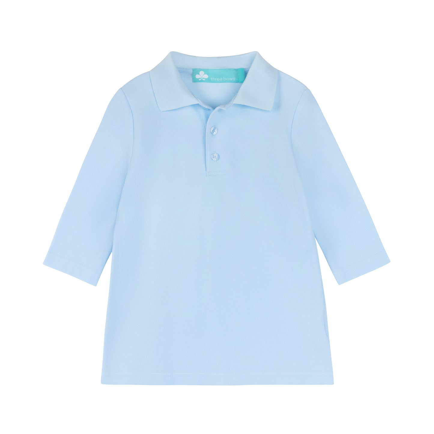 Girls Polo T-shirt 3/4 Sleeve- Pale Blue