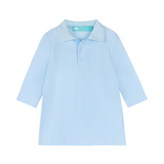 Girls Polo T-shirt 3/4 Sleeve- Pale Blue