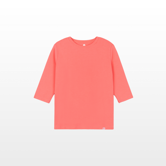 Girls Softest Cotton Crewneck - Coral