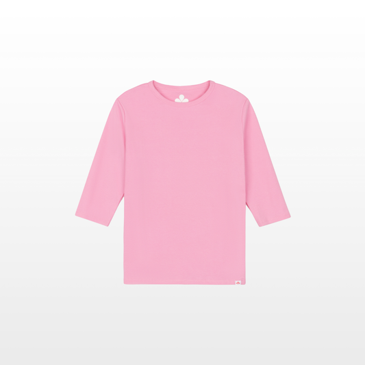 Girls Softest Cotton Crewneck - Pale Peony