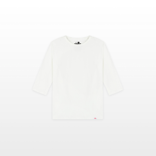 Girls Softest Cotton Crewneck - White