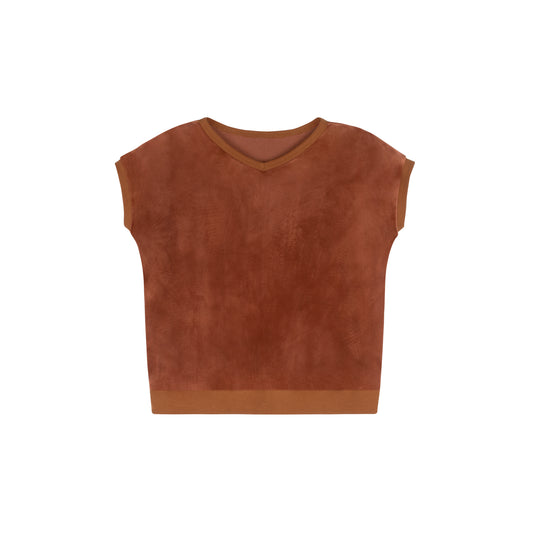 Velour Vest - Rust