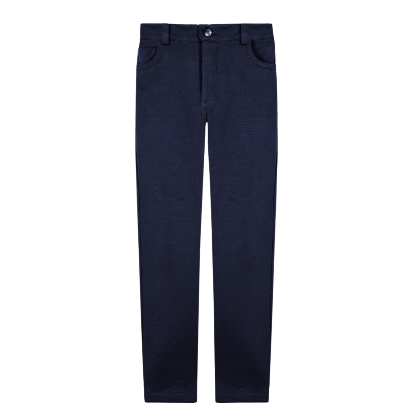 Softest Cotton Pants with Snap Opening - Navy