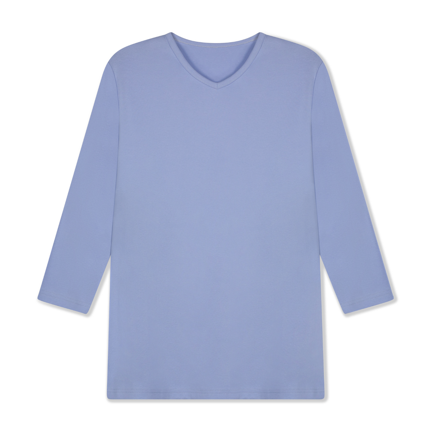 High V-Neck T-shirt Women- Summer Blue