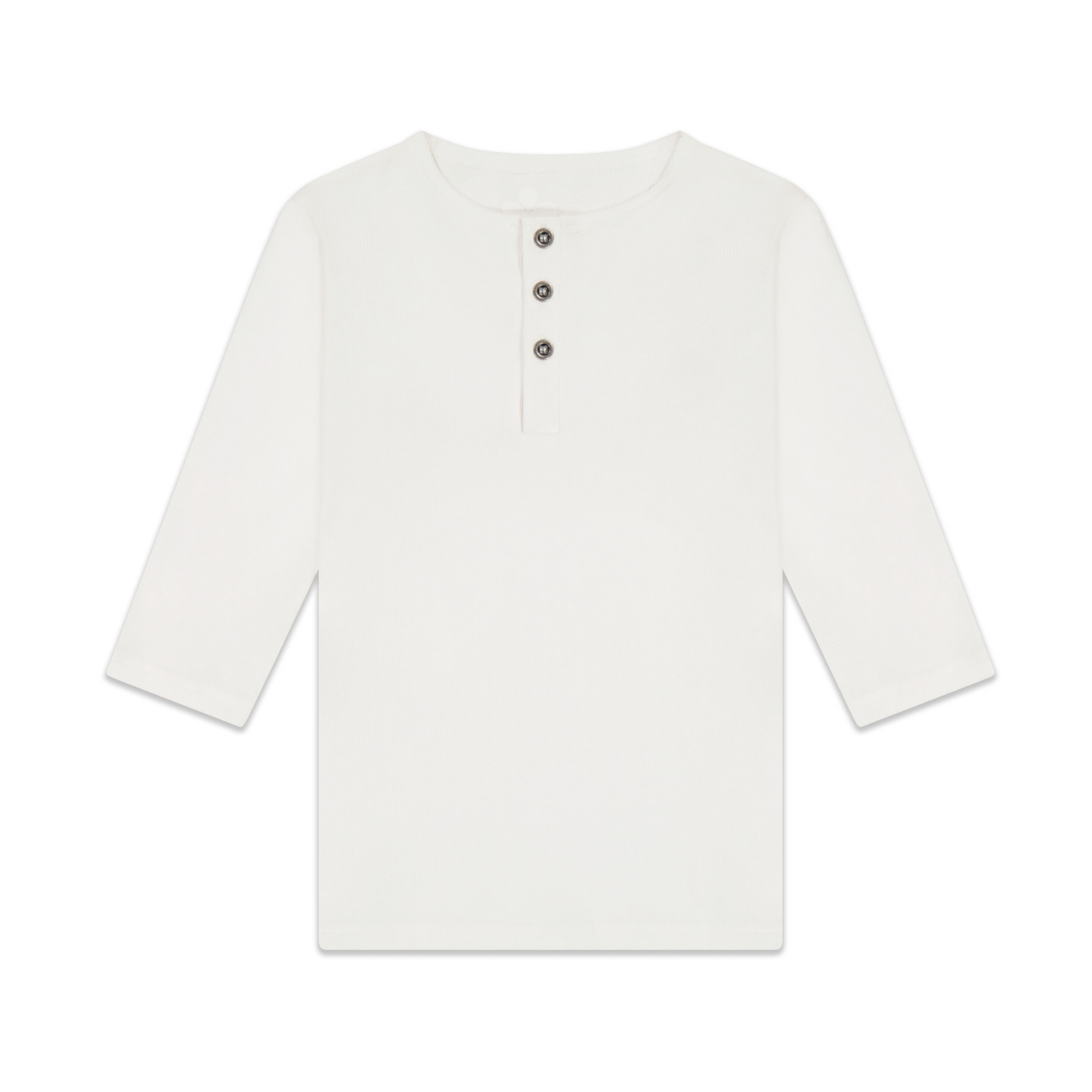 Women Ribbed Henley T-shirt - White