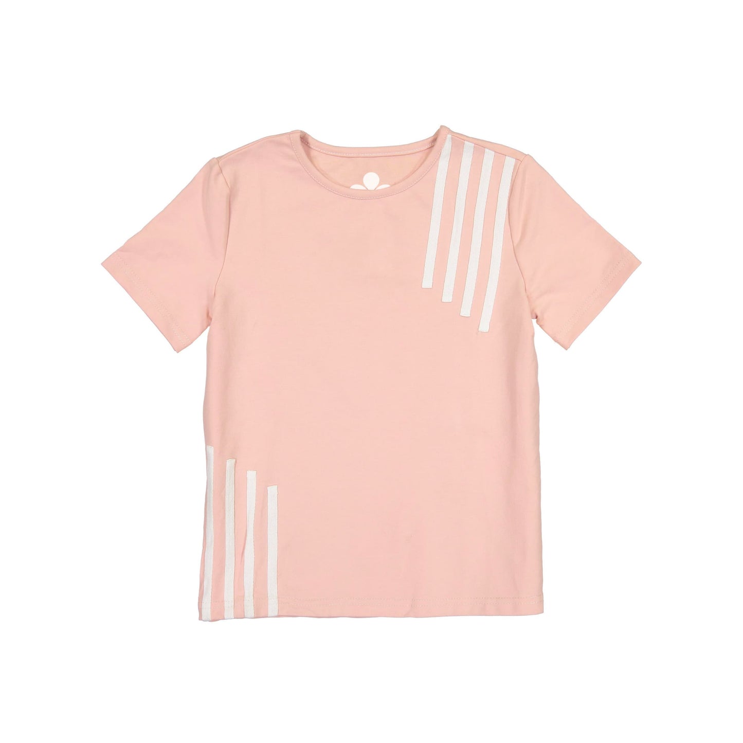 Cascade Stripe Short Sleeve T-Shirt- Blush