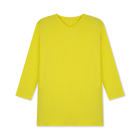 High V-Neck T-shirt Women- Pale Lemon