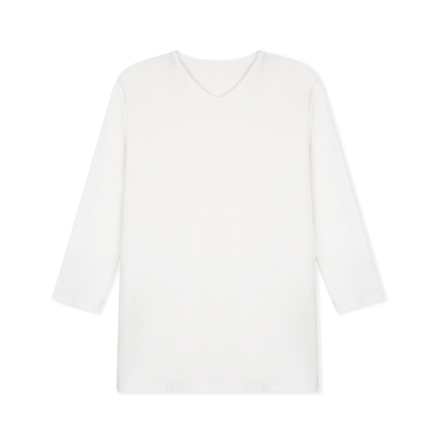 High V-Neck T-shirt Women- White