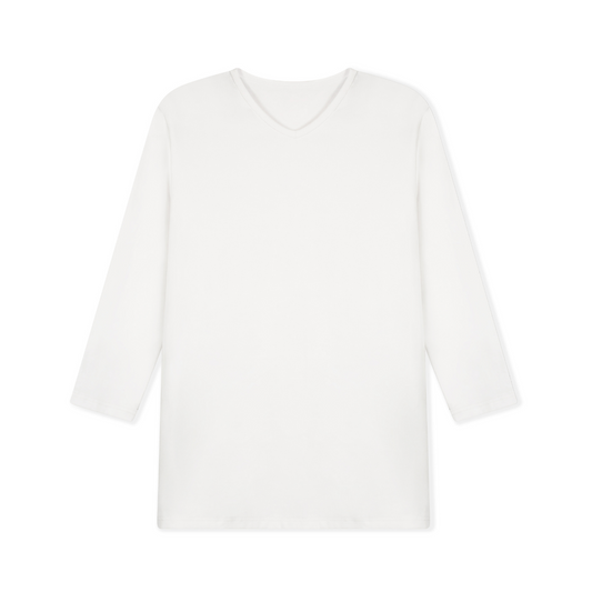 High V-Neck T-shirt Women- White