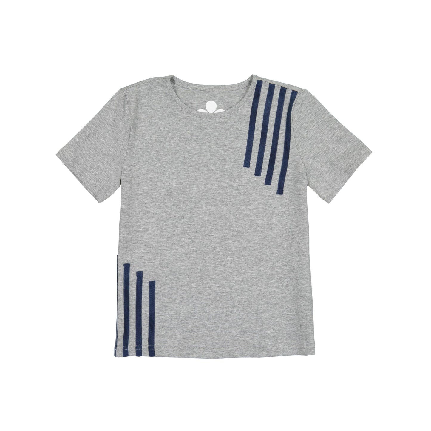 Cascade Stripe Short Sleeve T-Shirt- Heather Grey