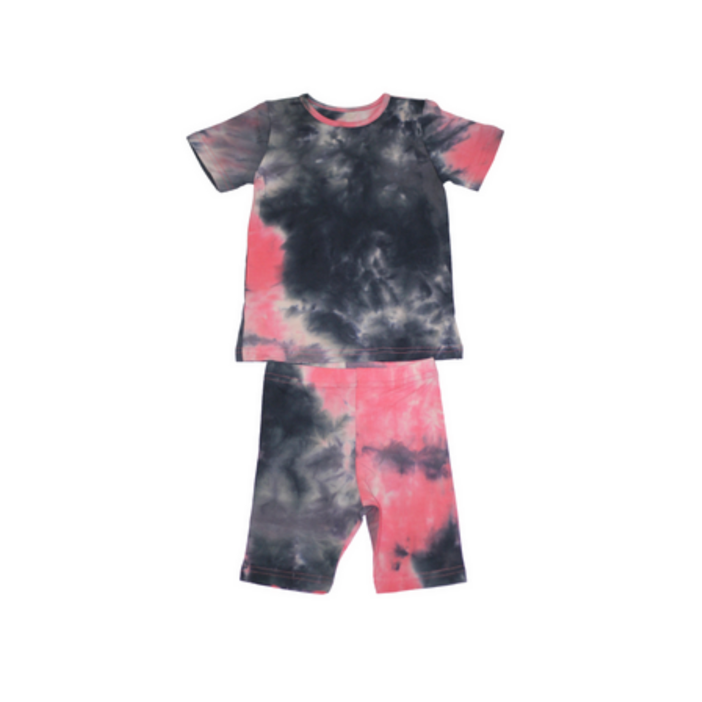 Tie Dye Baby Set- Coral/Grey