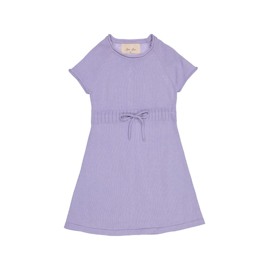 Girls Short Sleeve Knit Dress- Lilac