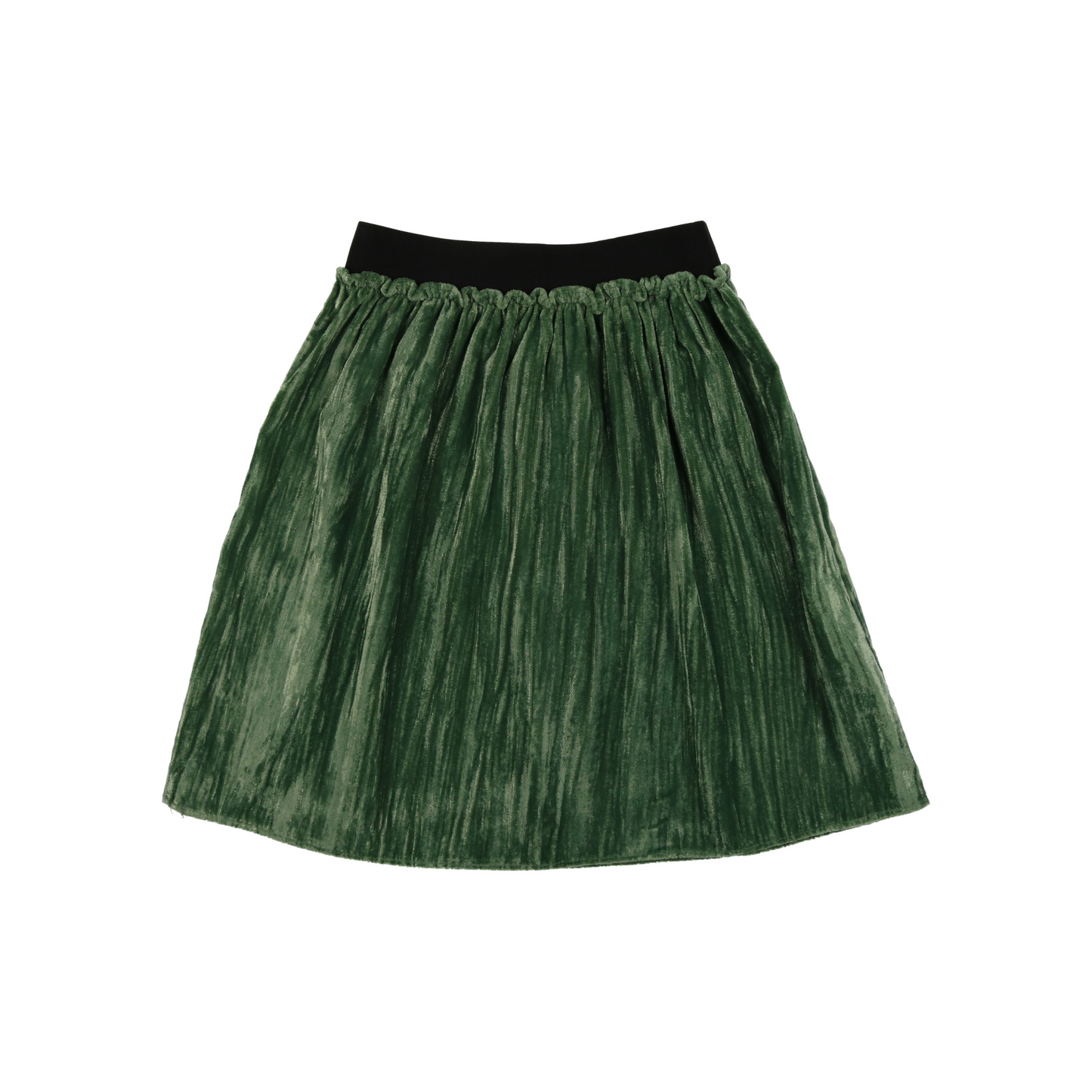 Crushed Velvet Skirt- Jade