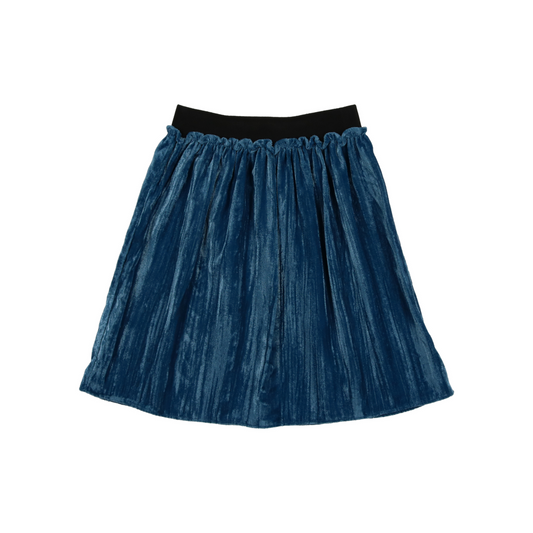 Crushed Velvet Skirt- Blue