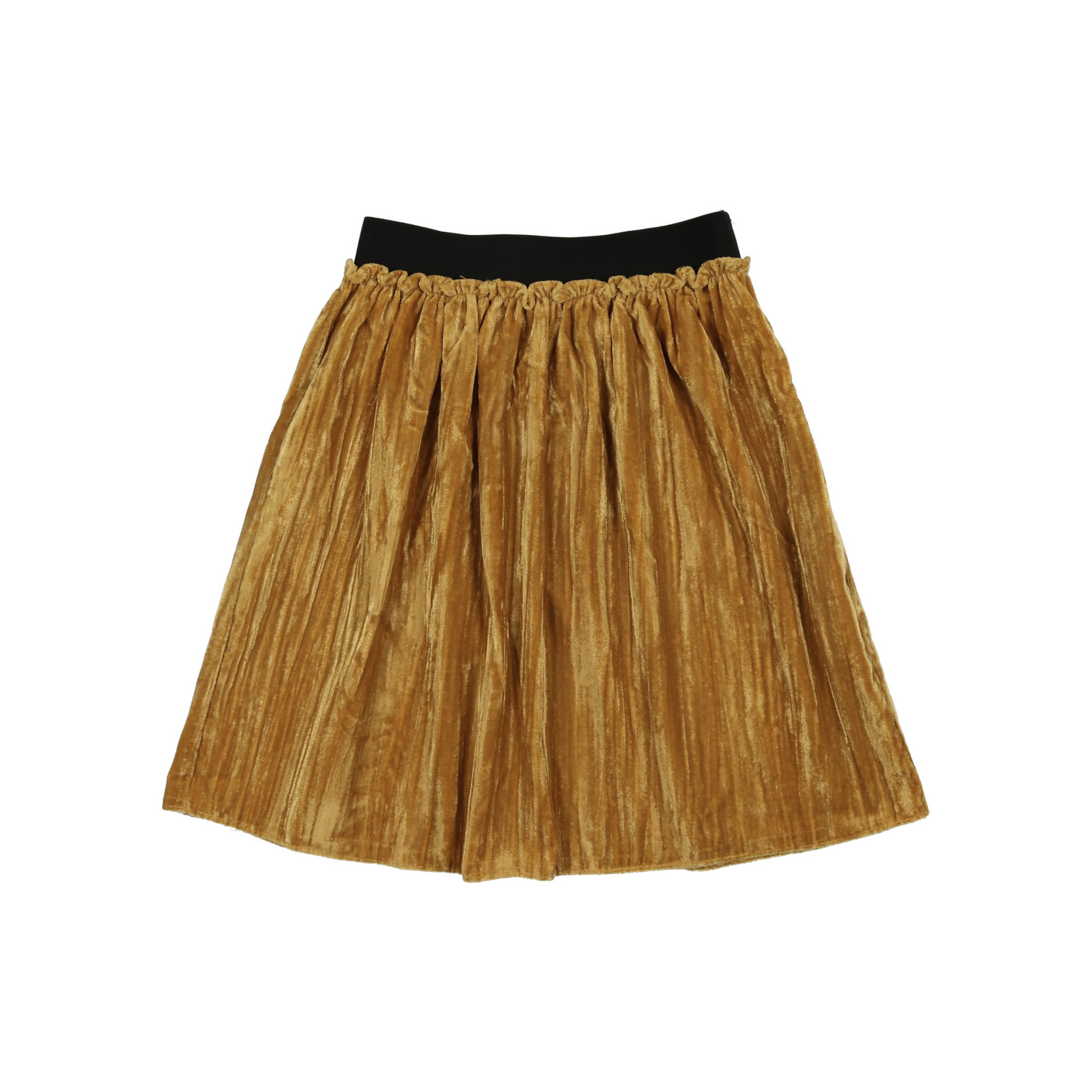 Crushed Velvet Skirt- Mustard