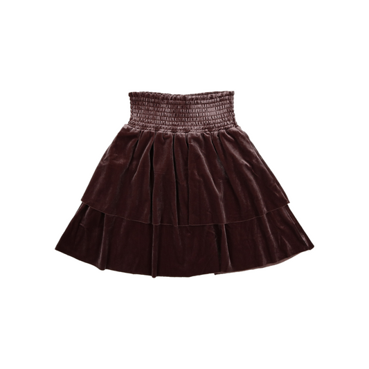 Double Ruffle Tiered Skirt- Silver