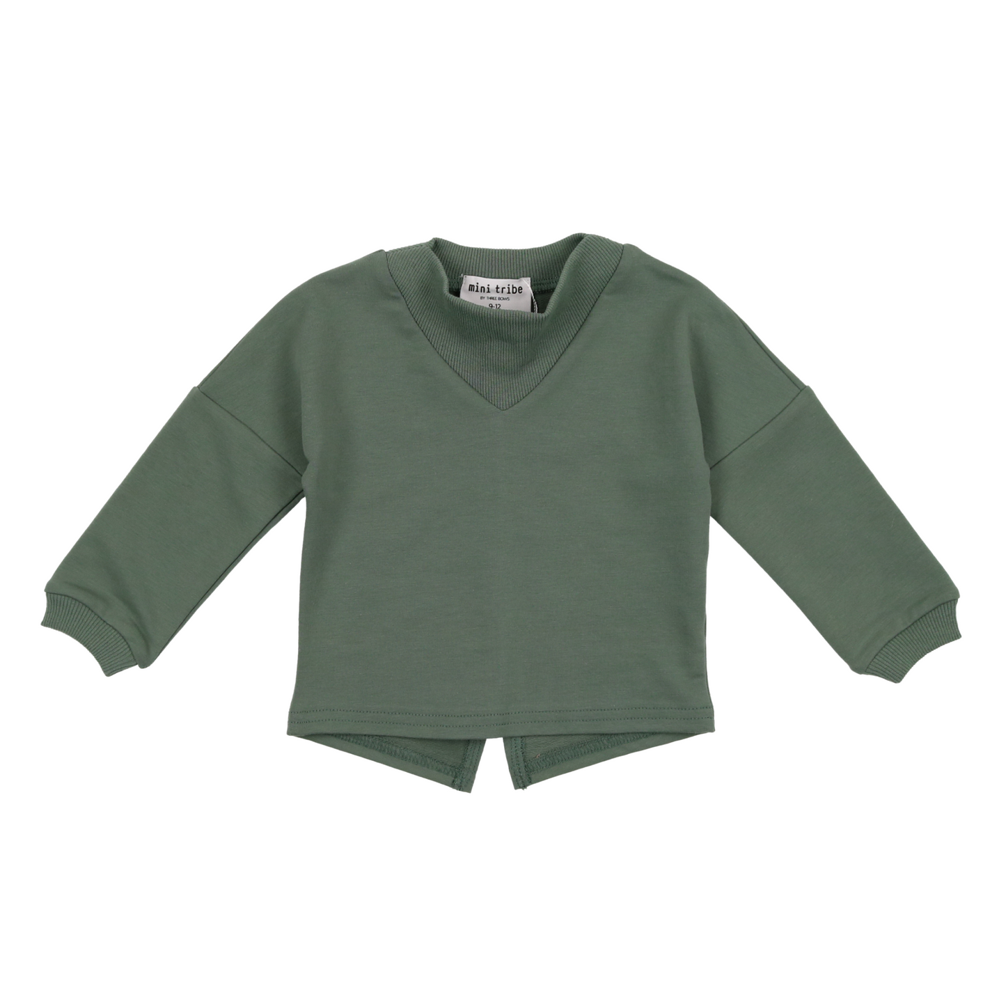Ribbed V-Neck Sweater- Dusty Jade