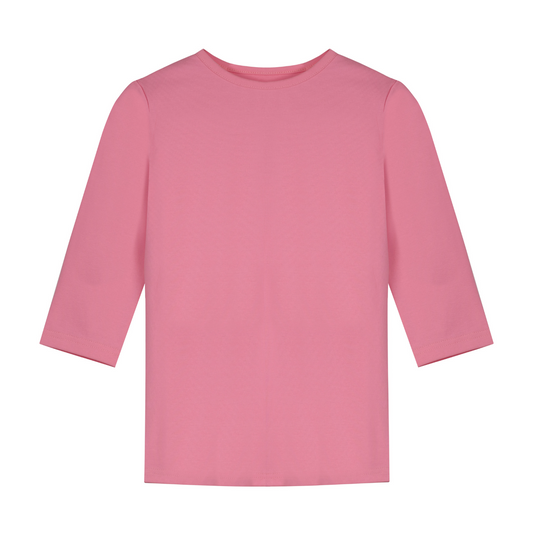 Girls Softest Cotton Crewneck- Peony Pink