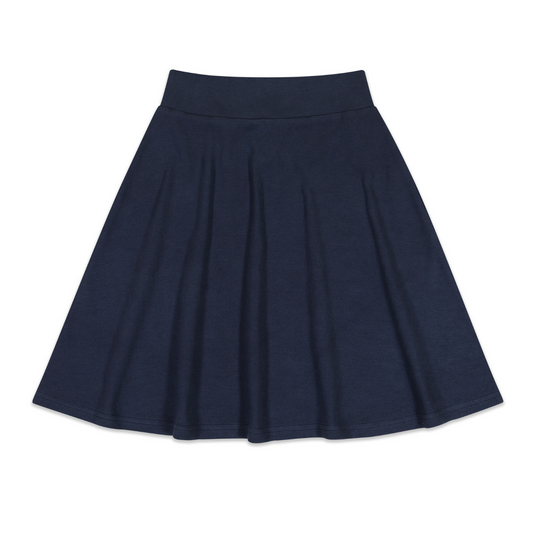 Girls Polo Gathered Skirt- Navy