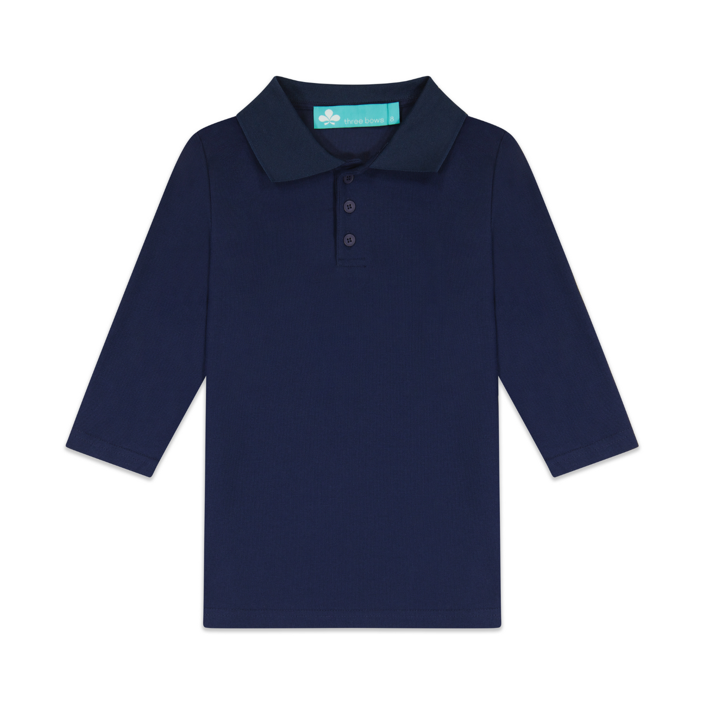Girls Polo T-shirt 3/4 Sleeve- Navy