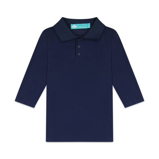 Girls Polo T-shirt 3/4 Sleeve- Navy