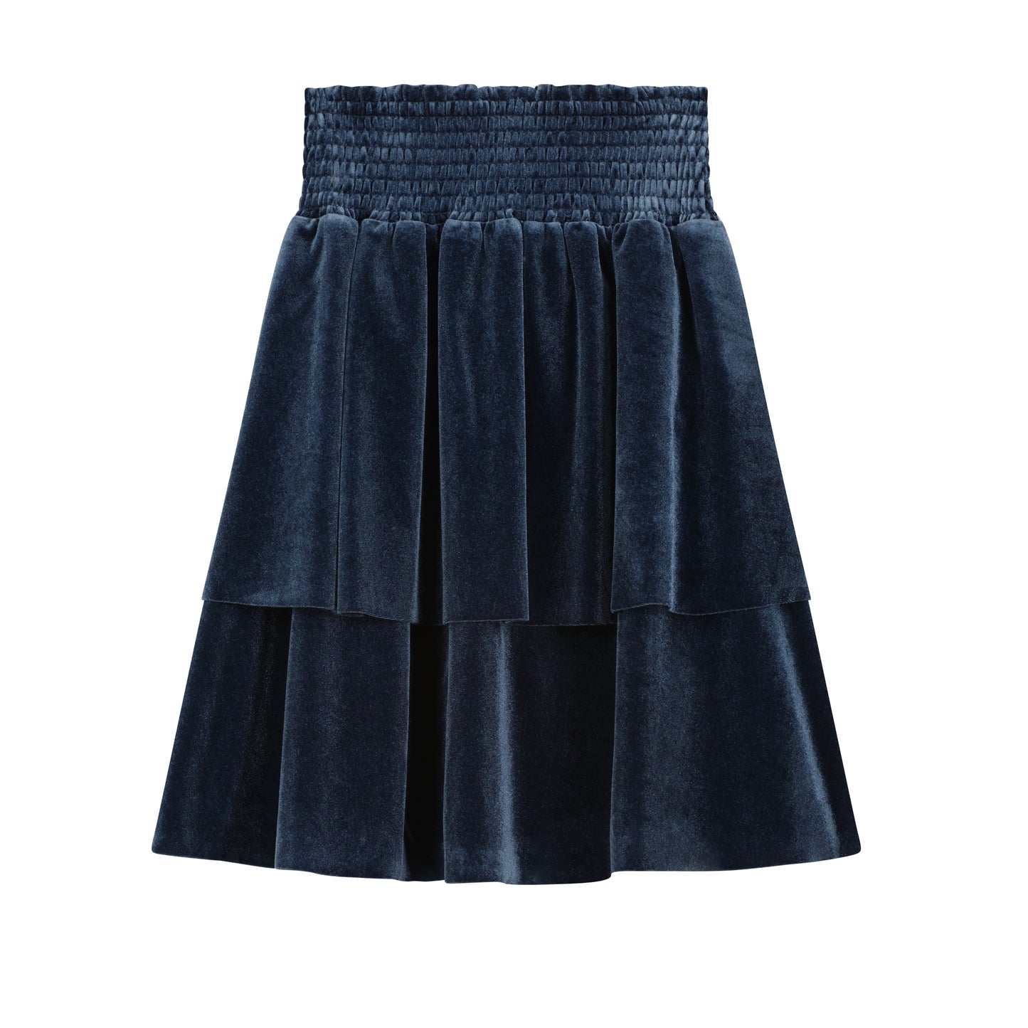 Double Ruffle Tiered Skirt- Blue